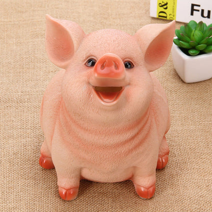 Piggy Bank Cute Pig Appearance Environmentally Friendly Resin Cartoon Piggy Bank Coin Bank Large Pig 21x16x16cm - view 3