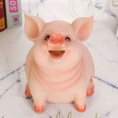 Piggy Bank Cute Pig Appearance Environmentally Friendly Resin Cartoon Piggy Bank Coin Bank Large Pig 21x16x16cm - view 4