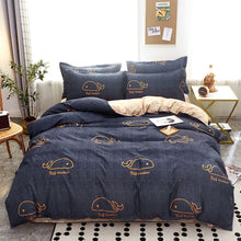 Skin Friendly Quilt Cover Thickened Polyester Soft Brushed Duvet Cover Quilt Bedding for Dormitory Bedroom Whale 180x220cm