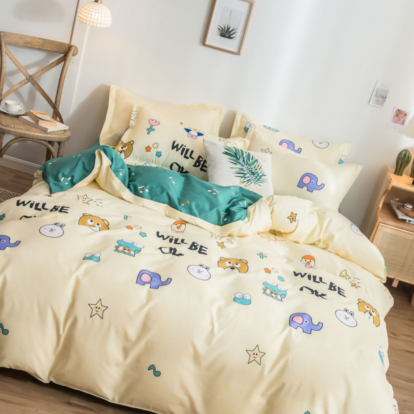 Skin Friendly Quilt Cover Thickened Polyester Soft Brushed Duvet Cover Quilt Bedding for Dormitory Bedroom Animal 180x220cm - view 3