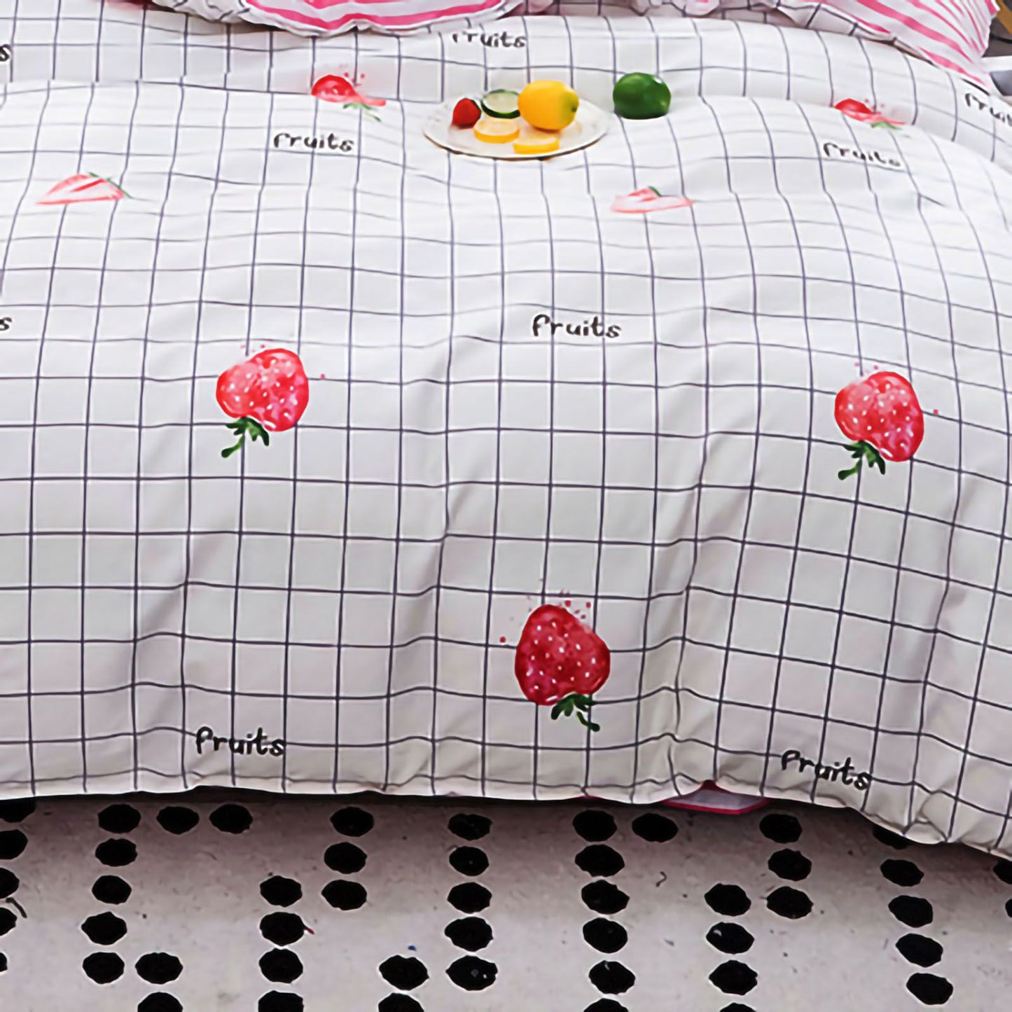 Skin Friendly Quilt Cover Thickened Polyester Soft Brushed Duvet Cover Quilt Bedding for Dormitory Bedroom Fruit 150x200cm - view 3