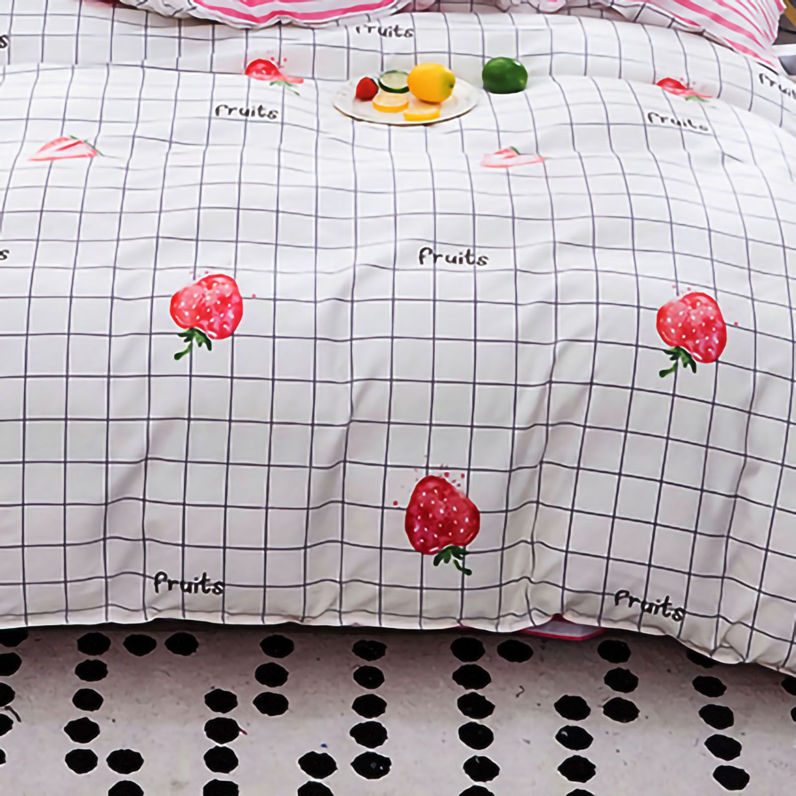 Skin Friendly Quilt Cover Thickened Polyester Soft Brushed Duvet Cover Quilt Bedding for Dormitory Bedroom Fruit 150x200cm - view 3
