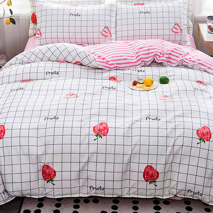 Skin Friendly Quilt Cover Thickened Polyester Soft Brushed Duvet Cover Quilt Bedding for Dormitory Bedroom Fruit 150x200cm - view 5