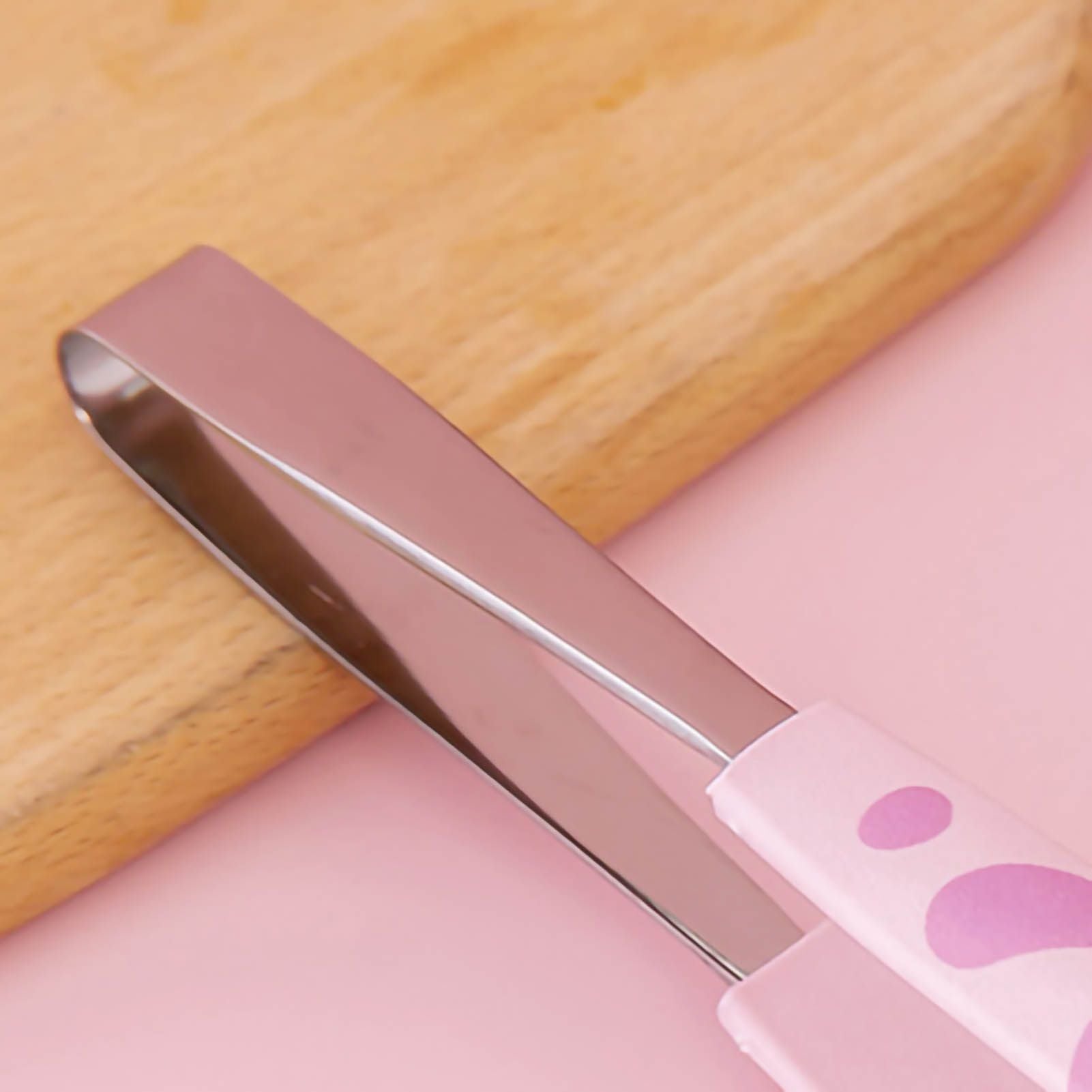Kitchen Cooking Tong Cute Cat Paw Shape Stainless Steel Small Salad Barbecue Food Tong Pink M - view 5