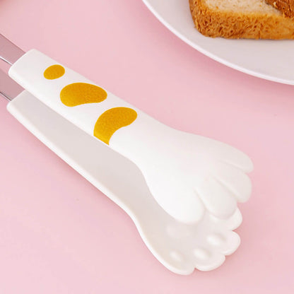 Kitchen Cooking Tong Cute Cat Paw Shape Stainless Steel Small Salad Barbecue Food Tong White S - view 5