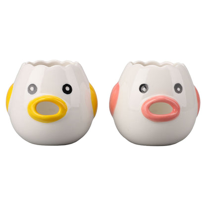 2pcs Egg Separator Ceramic Chicken Shaped Egg Yolk White Filter Kitchen Cooking Accessories Pink and Yellow - view 10