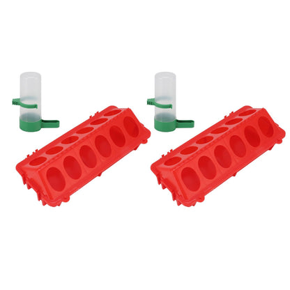 2Set Flip Top Chick Birds Water Feeder PP Chicken Trough Automatic Feeder with Splatter Proof Cover Poultry Equipment M Waterer 90ML - view 4