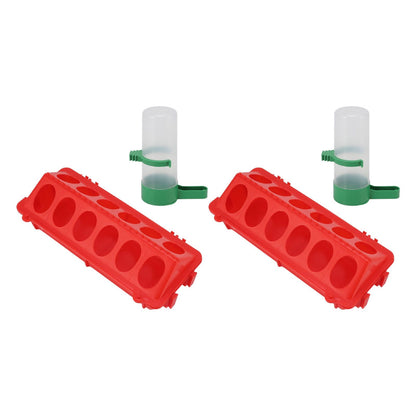 2Set Flip Top Chick Birds Water Feeder PP Chicken Trough Automatic Feeder with Splatter Proof Cover Poultry Equipment M Waterer 90ML - view 5