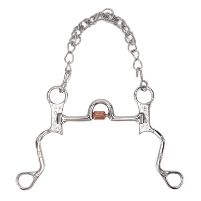 120mm Horse Mouth Snaffle with Chain Stainless Steel Horse Bit for Equestrian Training Equipment
