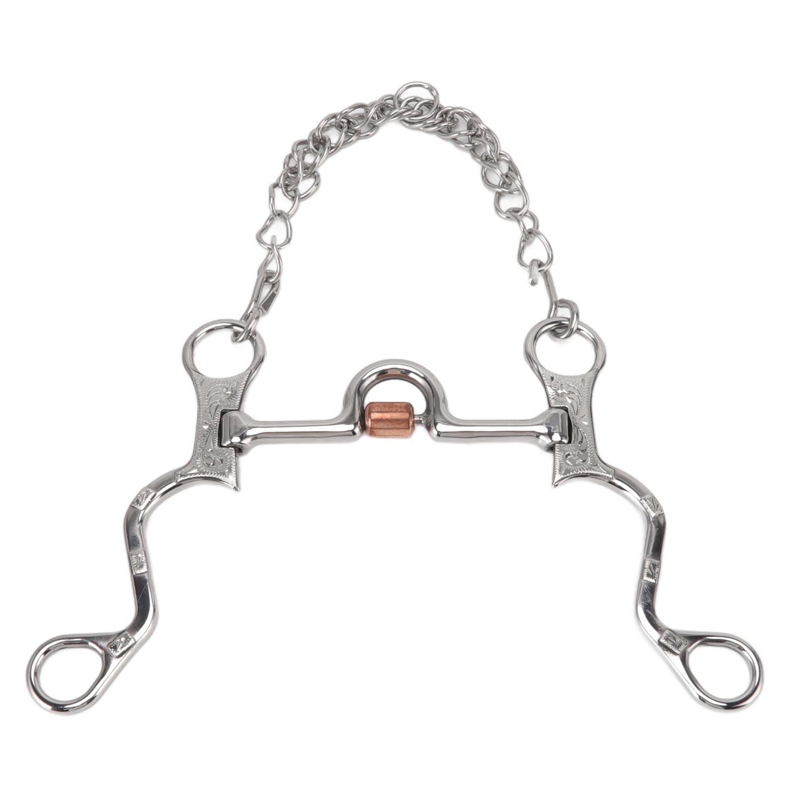 120mm Horse Mouth Snaffle with Chain Stainless Steel Horse Bit for Equestrian Training Equipment - view 3