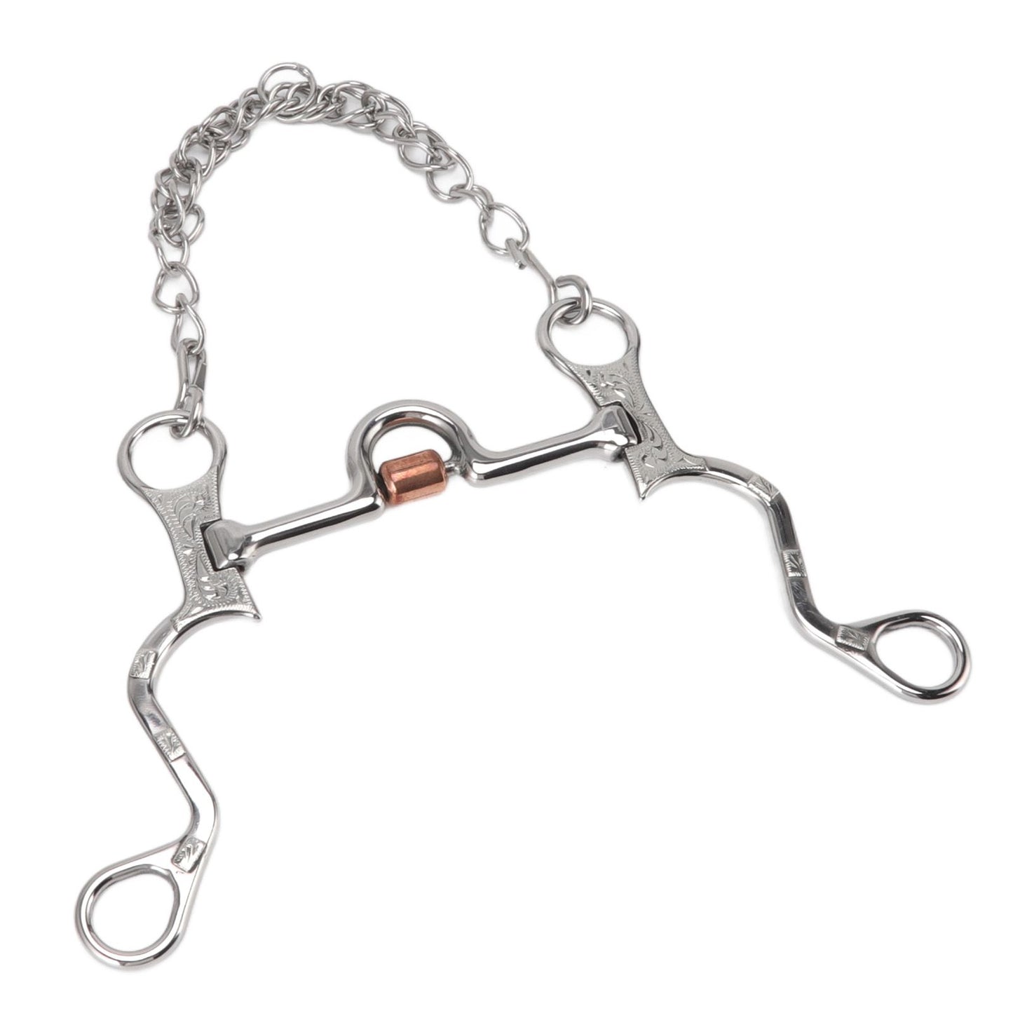120mm Horse Mouth Snaffle with Chain Stainless Steel Horse Bit for Equestrian Training Equipment - view 6