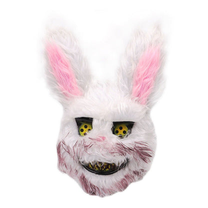Halloween Spooky Plush Mask Lifelike Appearance Appropriate Size Halloween Props for Horror Themed Parties Rabbit 26x34cm
