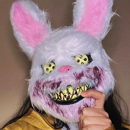Halloween Spooky Plush Mask Lifelike Appearance Appropriate Size Halloween Props for Horror Themed Parties Rabbit 26x34cm - view 5
