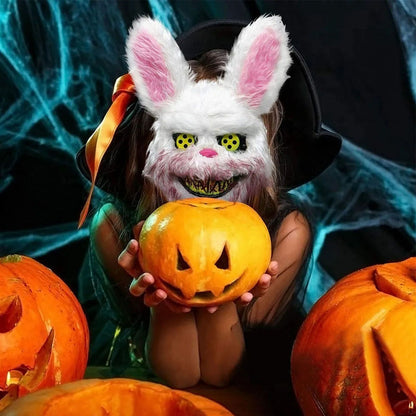 Halloween Spooky Plush Mask Lifelike Appearance Appropriate Size Halloween Props for Horror Themed Parties Rabbit 26x34cm - view 10