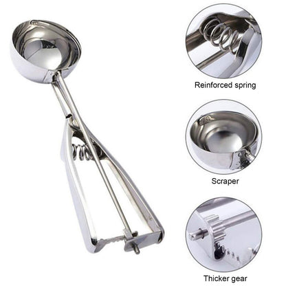 Stainless Steel Ice Cream Scoop Manual Ice Cream Ball Digger Scoop Kitchen Accessories 6cm/2.4in - view 3