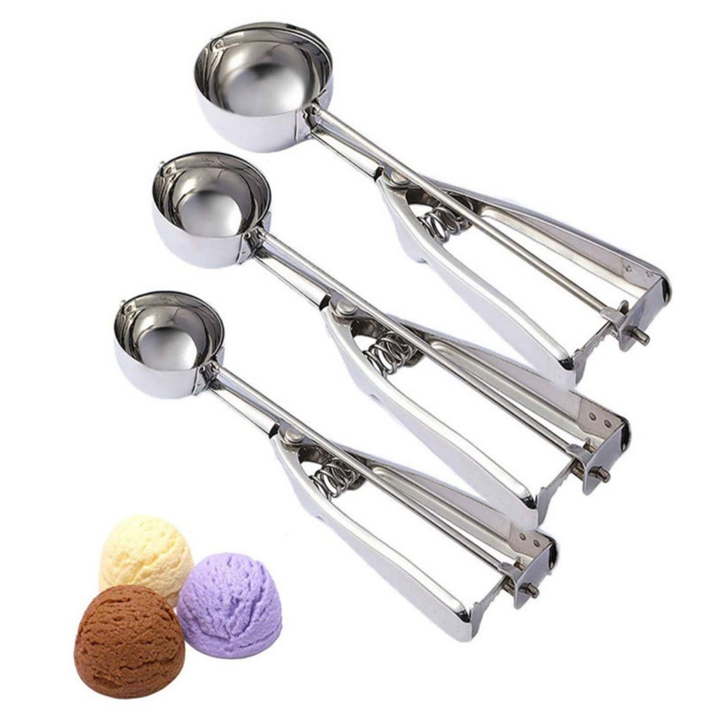 Stainless Steel Ice Cream Scoop Manual Ice Cream Ball Digger Scoop Kitchen Accessories 6cm/2.4in - view 6