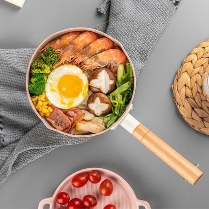 Japanese Style Saucepan Nonstick Milk Noodle Soup Sauce Pan Baby Food Cooking Pot White 18cm - view 6