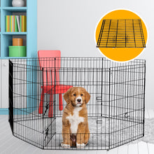 4Paws 8 Panel Playpen Puppy Exercise Fence Cage Enclosure Pets Black All Sizes - 24" - Black - view 2