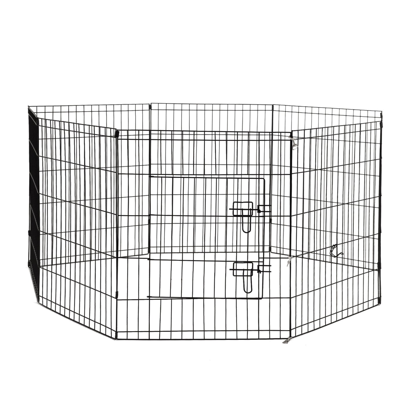 4Paws 8 Panel Playpen Puppy Exercise Fence Cage Enclosure Pets Black All Sizes - 24" - Black - view 5