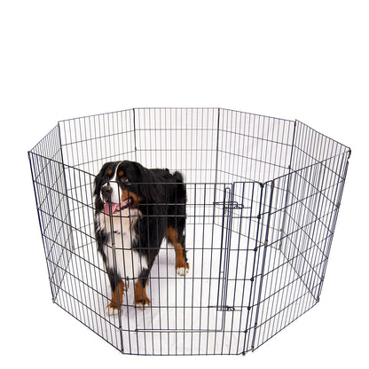 4Paws 8 Panel Playpen Puppy Exercise Fence Cage Enclosure Pets Black All Sizes - 24" - Black - view 6