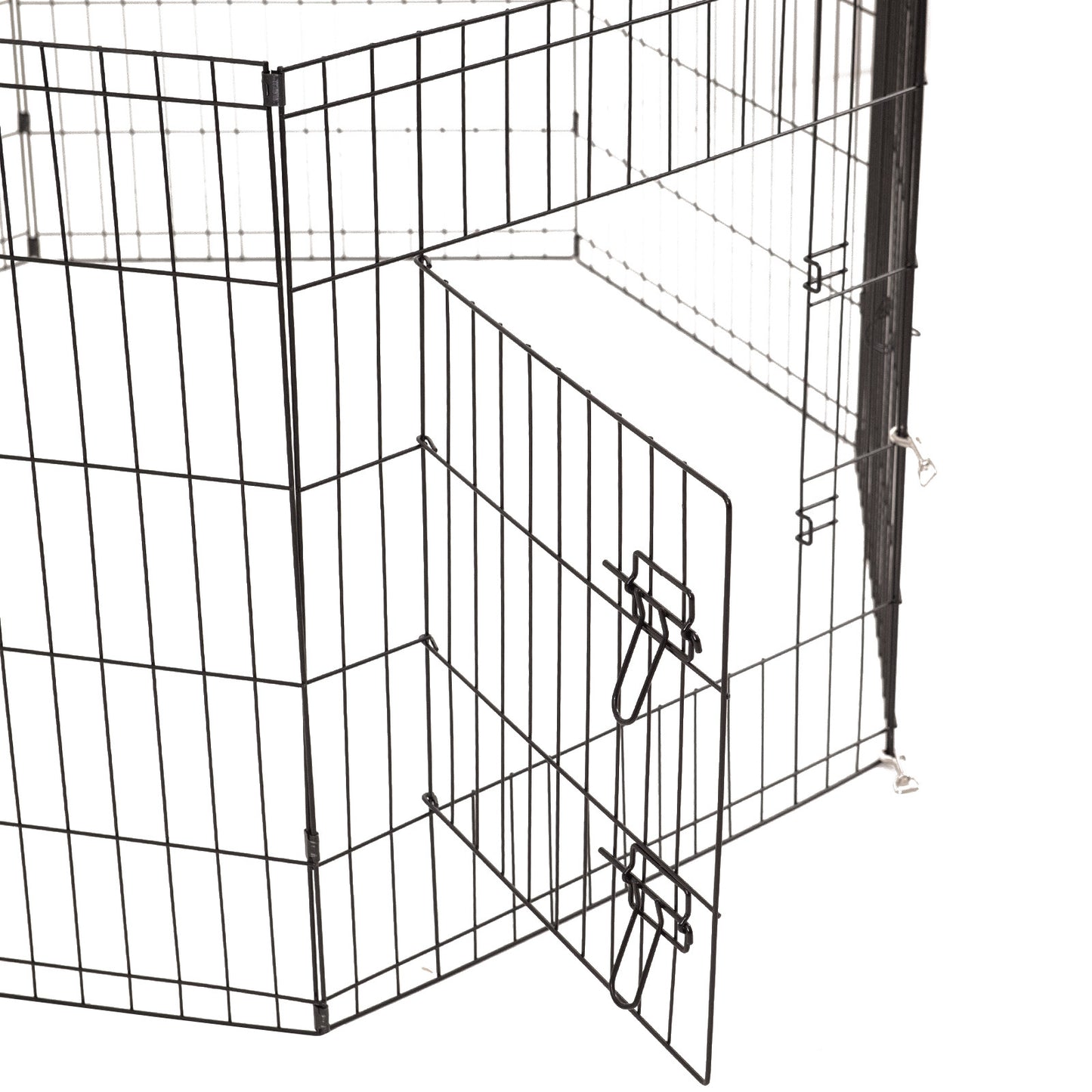 4Paws 8 Panel Playpen Puppy Exercise Fence Cage Enclosure Pets Black All Sizes - 24" - Black - view 7