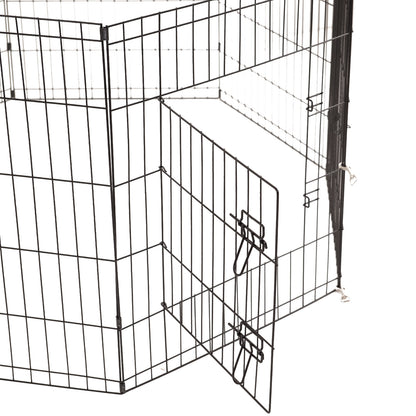 4Paws 8 Panel Playpen Puppy Exercise Fence Cage Enclosure Pets Black All Sizes - 24" - Black - view 7