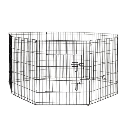 4Paws 8 Panel Playpen Puppy Exercise Fence Cage Enclosure Pets Black All Sizes - 30" - Black - view 5