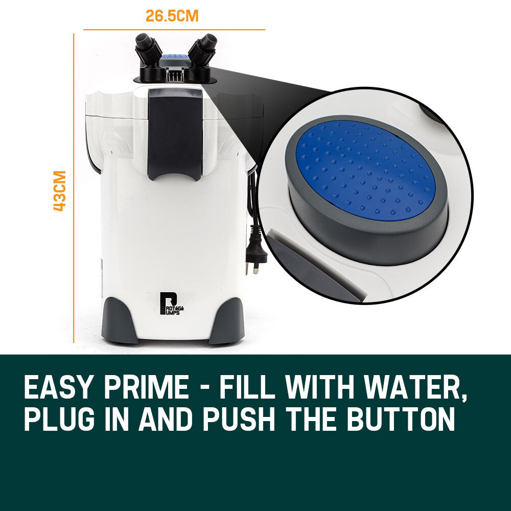 PROTEGE Aquarium External Canister Filter Aqua Fish Tank Pond Pump UV Light 1850 L/H - view 5