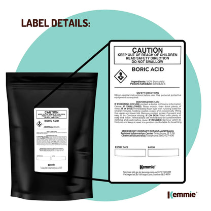 Kemmie 2Kg Boric Acid Powder 99.9% Pure - Soluble Orthoboric Acid H3BO3 - view 9