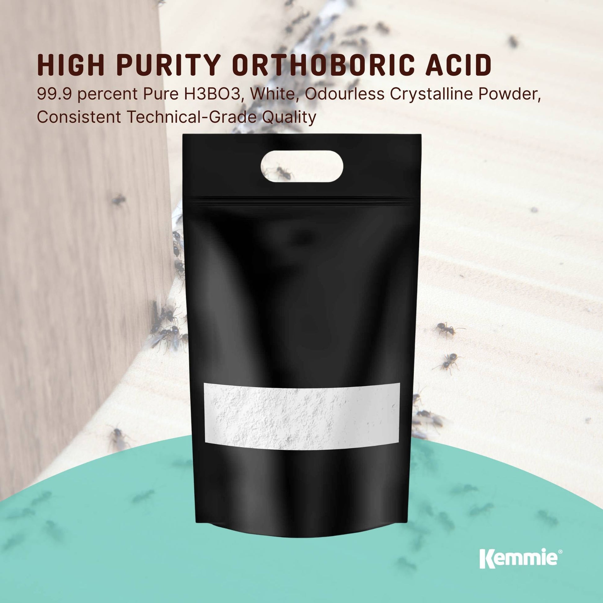 Kemmie 5Kg Boric Acid Powder 99.9% Pure - Soluble Orthoboric Acid H3BO3 - view 2