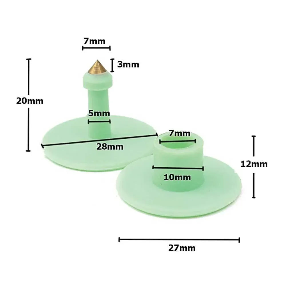 100x Cattle Ear Tags Set - Round Green Blank Pig Sheep Goat Cow Livestock Label - view 2