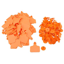 100x Cattle Ear Tags 6x7cm Set - Medium Orange Blank Cow Sheep Livestock Label - view 2
