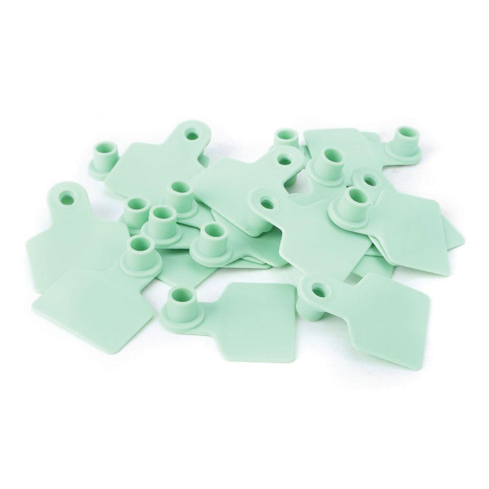 100x Cattle Ear Tags 6x7cm Set - Medium Green Blank Cow Sheep Livestock Label - view 3
