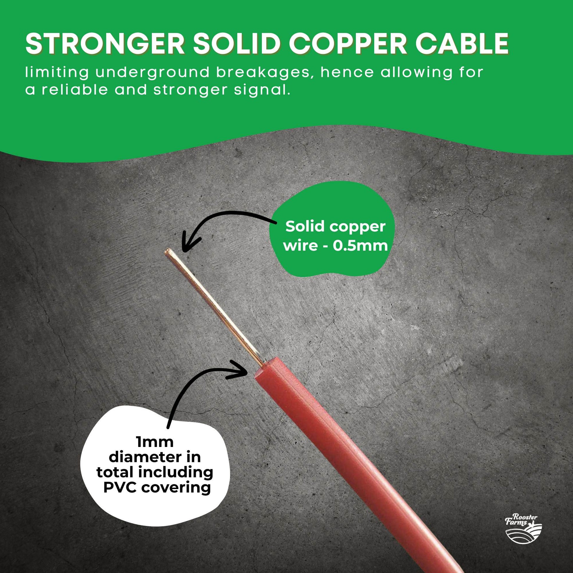 300m Boundary Wire - Solid Copper Dog Fence Underground Invisible Red Cable - view 4
