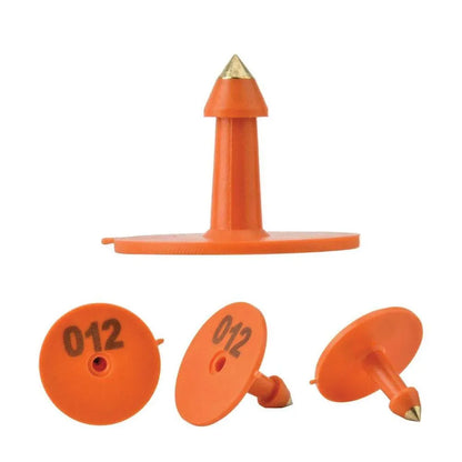 1-100 Cattle Number Ear Tag Set - Round Orange Pig Sheep Goat Livestock Label - view 6