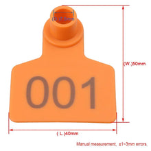 1-100 Cattle Number Ear Tags 5x4cm Set - Small Orange Pig Goat Livestock Label - view 2