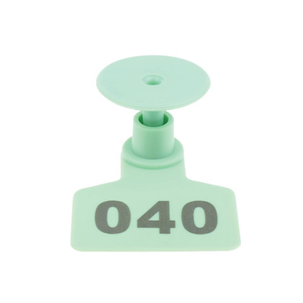 1-100 Cattle Number Ear Tag 6x7cm Set - Medium Green Sheep Livestock Label - view 4