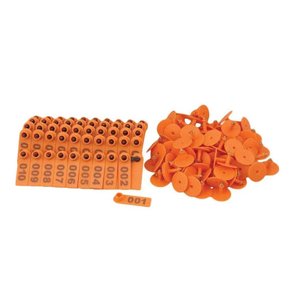 1-100 Cattle Number Ear Tag 5x2cm Set - Orange Mini Pig Sheep Livestock Label - view 2