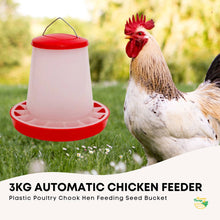 Rooster Farms 3Kg Automatic Chicken Feeder - Poultry Hen Feeding Seed Bucket - view 2