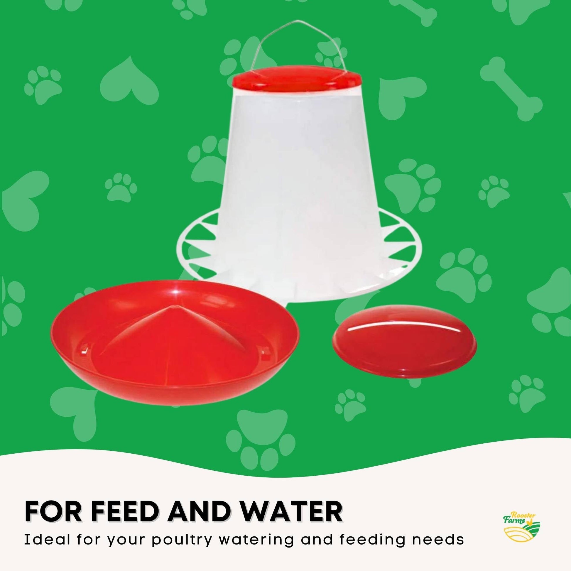 Rooster Farms 3Kg Automatic Chicken Feeder - Poultry Hen Feeding Seed Bucket - view 3