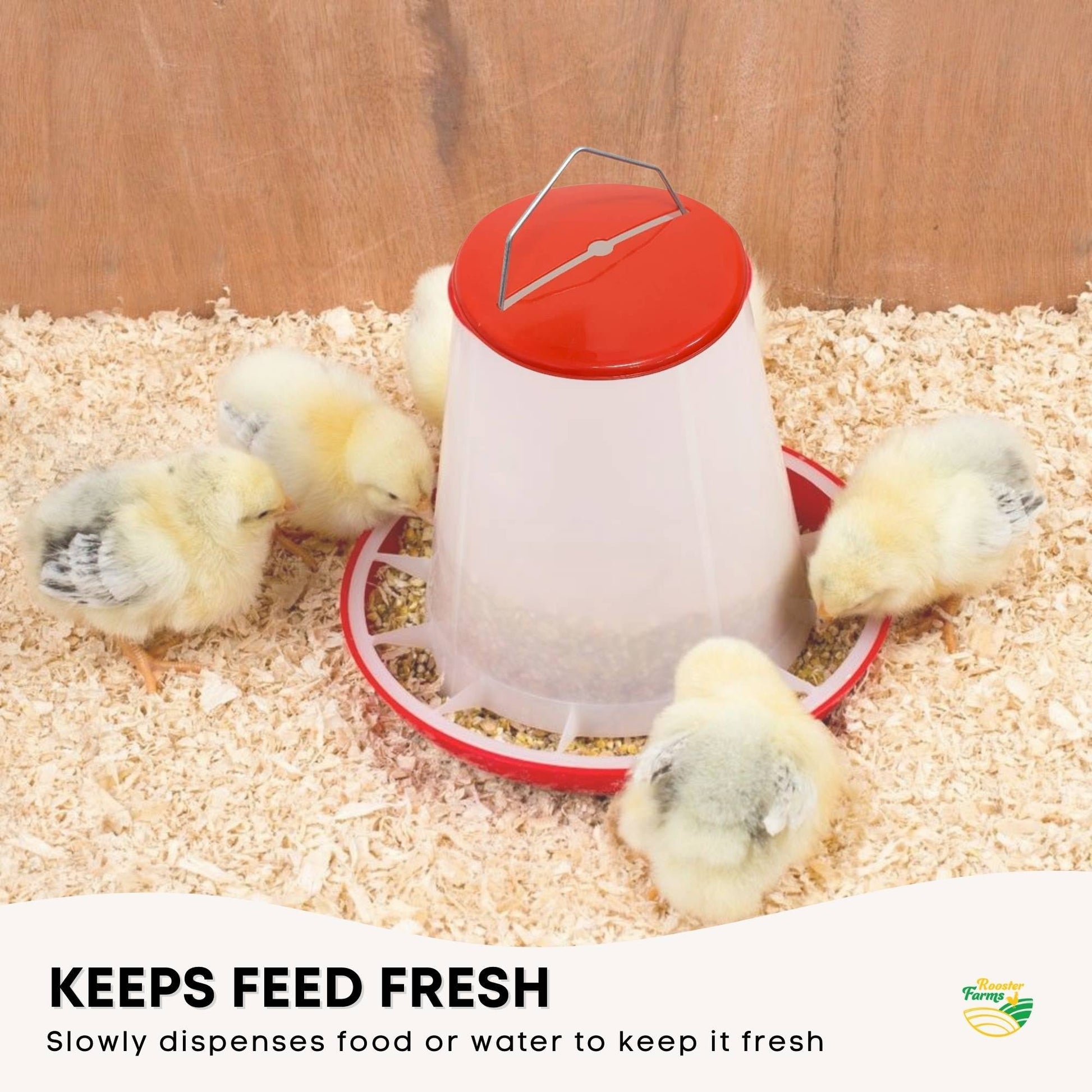 Rooster Farms 9Kg Automatic Chicken Feeder - Poultry Hen Feeding Seed Bucket - view 4