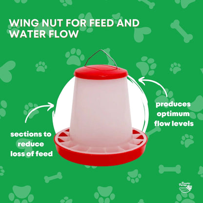 Rooster Farms 9Kg Automatic Chicken Feeder - Poultry Hen Feeding Seed Bucket - view 6