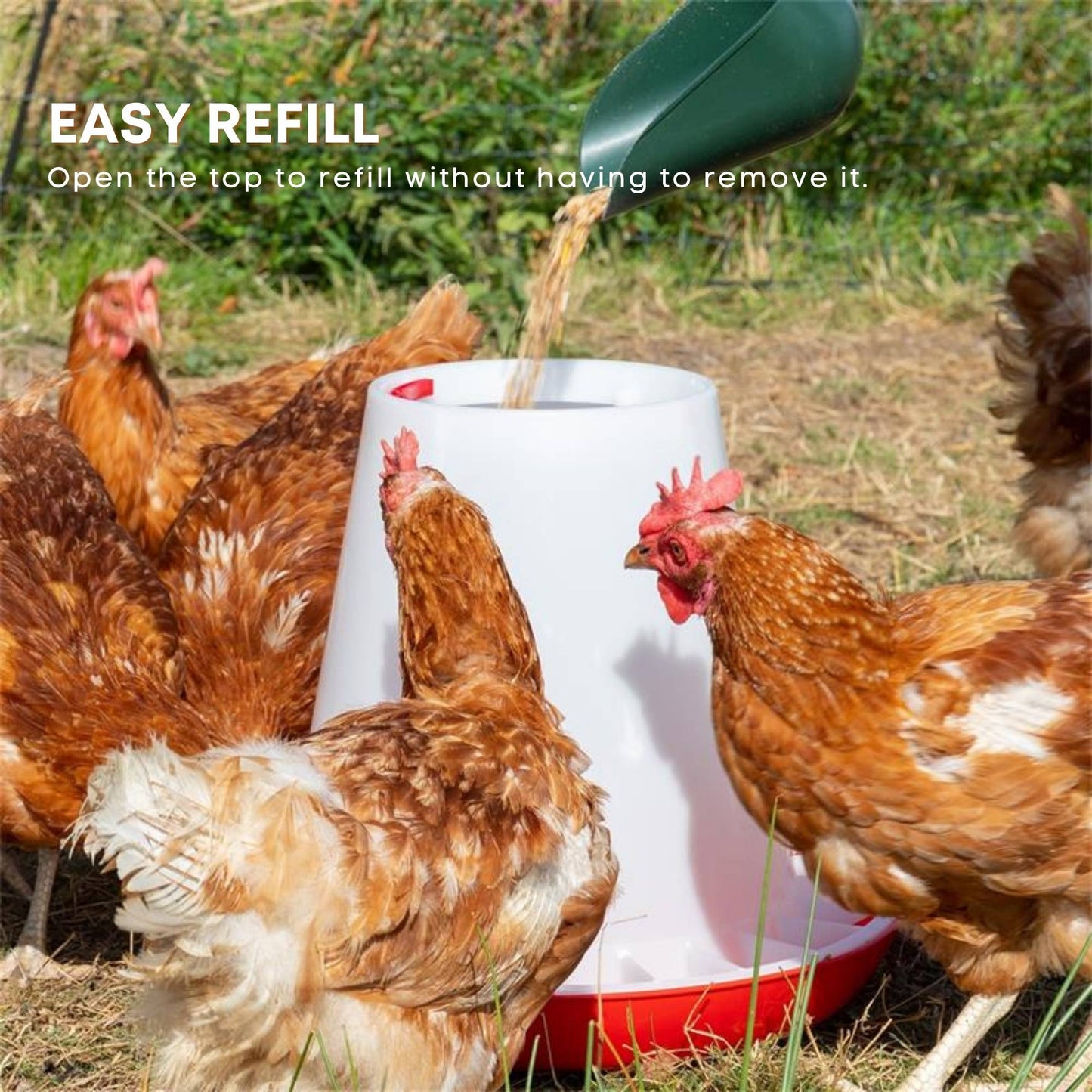 Rooster Farms 9Kg Automatic Chicken Feeder - Poultry Hen Feeding Seed Bucket - view 7