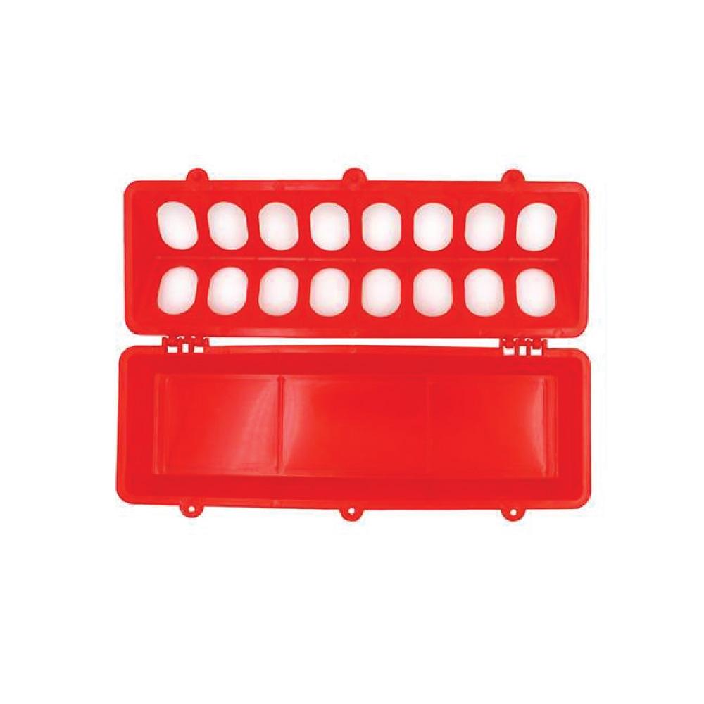 30cm Long Poultry Feeder Feeding Trough Chicken Chick Red Plastic Flip Top Container - view 4