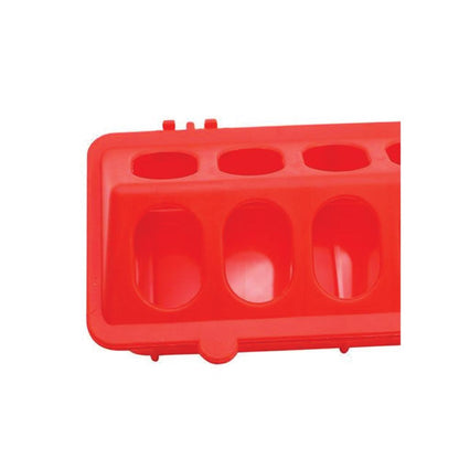 30cm Long Poultry Feeder Feeding Trough Chicken Chick Red Plastic Flip Top Container - view 5