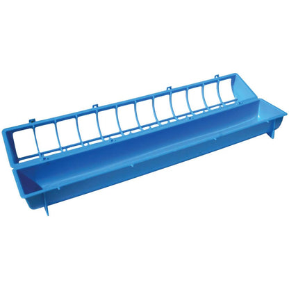 68cm Long Poultry Feeder Chicken Feeding Trough Blue Plastic Flip Top Container - view 2