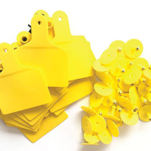 100x Cattle Ear Tags 7.5x10cm Set - XL Yellow Blank Cow Sheep Livestock Labels - view 2