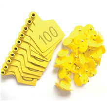 1-100 Cattle Number Ear Tags 7.5x10cm Set - XL Yellow Cow Sheep Livestock Labels - view 2
