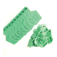1-100 Cattle Number Ear Tags 7.5x10cm Set - XL Green Cow Sheep Livestock Labels - view 2