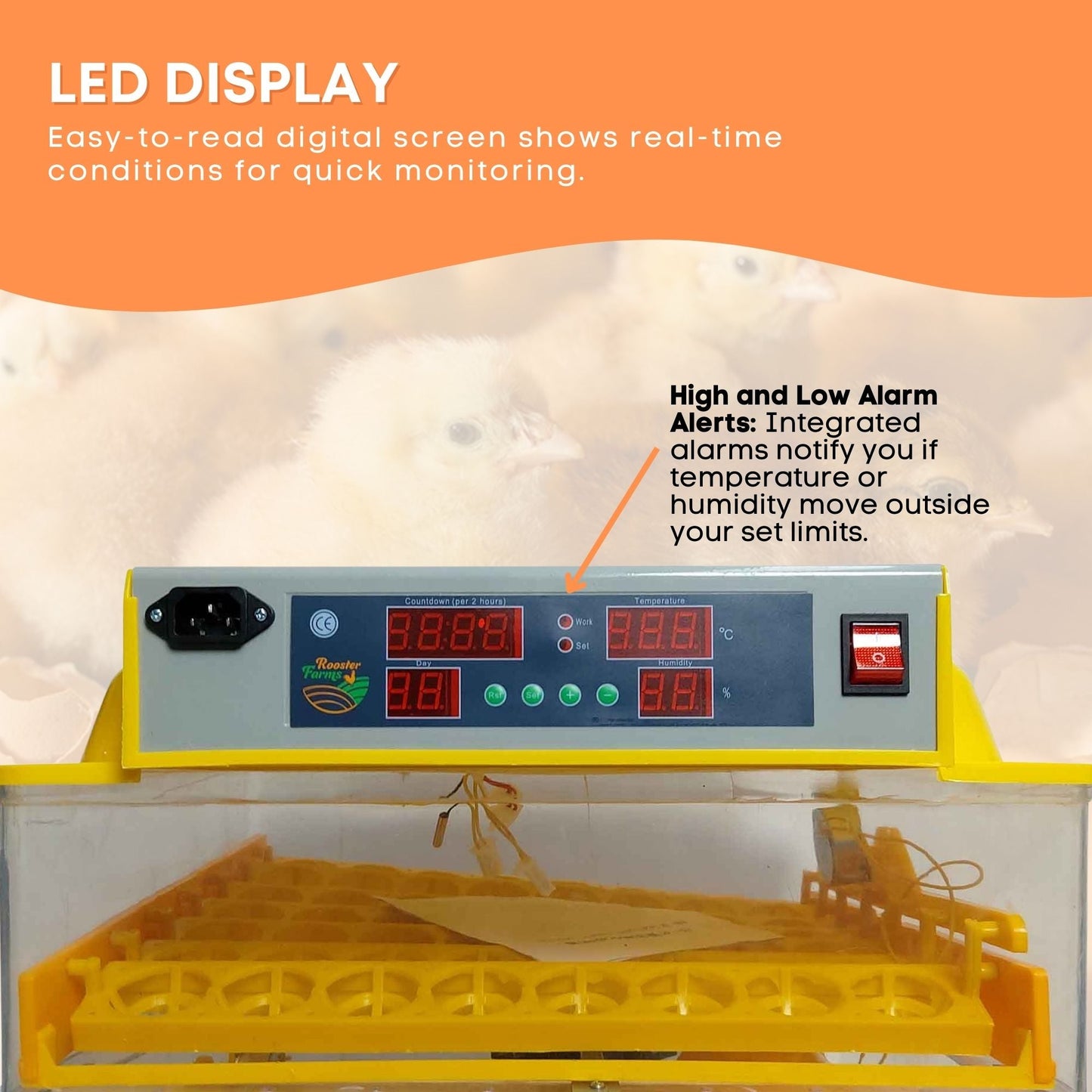 Rooster Farms Electric 112 Egg Incubator + Accessories for Chicken Quail Duck - view 5